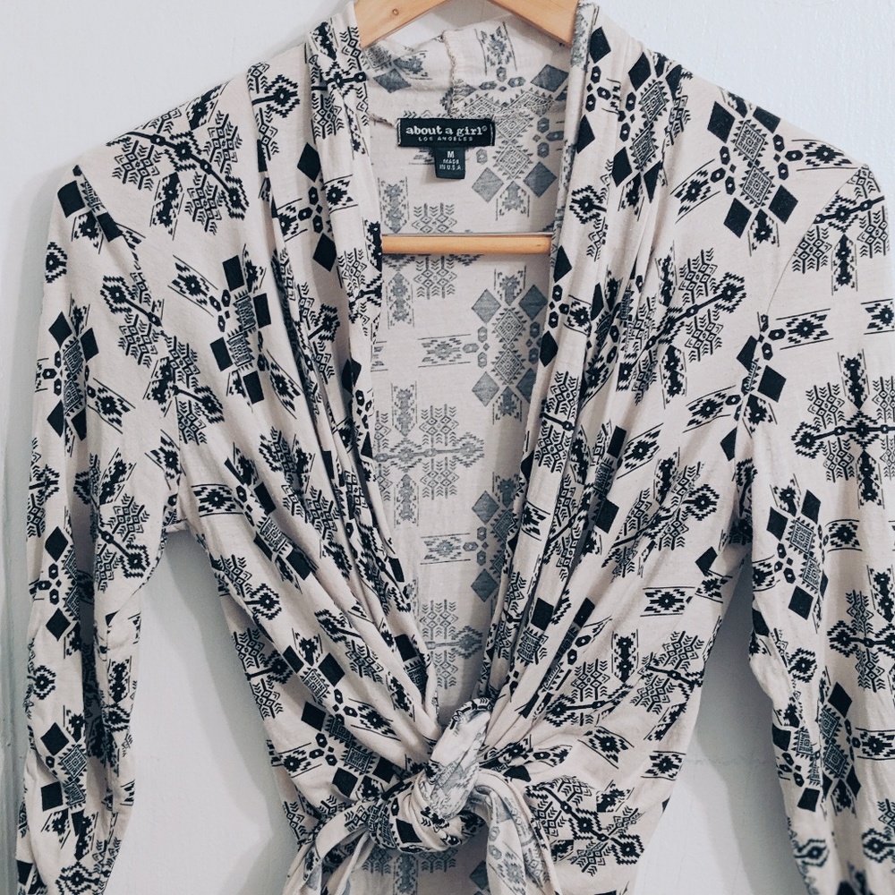 About a Girl Tie Front Top